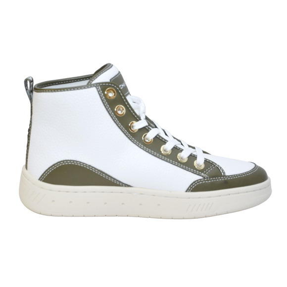 Michael Kors Shea Mid High Top Two-Tone Faux Leather Sneaker Olive/Green $225Nib - Picture 3 of 7